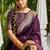 Purple silk blend saree with unstitched blouse