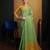 Green linen saree with unstitched blouse