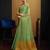 Green linen saree with unstitched blouse