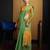 Green linen saree with unstitched blouse