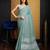 Firozy linen saree with unstitched blouse