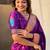 Violet silk blend saree with unstitched blouse