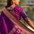 Violet silk blend saree with unstitched blouse