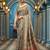 Dark grey soft silk blend saree with unstitched blouse