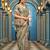 Dark grey soft silk blend saree with unstitched blouse