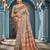 Light grey soft silk blend saree with unstitched blouse