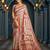 White red soft silk blend saree with unstitched blouse