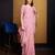 Baby pink organza saree with unstitched blouse