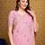 Baby pink organza saree with unstitched blouse