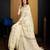 Cream organza saree with unstitched blouse