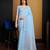 Sky blue organza saree with unstitched blouse