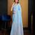 Sky blue organza saree with unstitched blouse