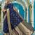 Blue silk blend saree with unstitched blouse