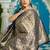 Blue silk blend saree with unstitched blouse