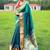 Green silk blend saree with unstitched blouse