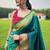 Green silk blend saree with unstitched blouse