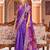 Violet soft silk blend saree with unstitched blouse