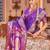Violet soft silk blend saree with unstitched blouse