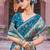 Rama soft silk blend saree with unstitched blouse