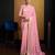 Baby pink linen saree with unstitched blouse