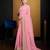 Baby pink linen saree with unstitched blouse