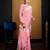 Baby pink linen saree with unstitched blouse