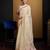 Cream linen saree with unstitched blouse