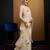Cream linen saree with unstitched blouse