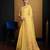 Yellow linen saree with unstitched blouse