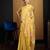 Yellow linen saree with unstitched blouse
