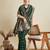 Green soft silk blend saree party wear with unstitched blouse