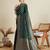 Green soft silk blend saree party wear with unstitched blouse