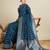 Blue soft silk blend saree party wear with unstitched blouse
