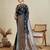 Black soft silk blend saree party wear with unstitched blouse