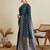 Blue soft silk blend saree party wear with unstitched blouse