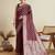 Red soft silk blend saree party wear with unstitched blouse