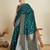 Green soft silk blend saree party wear with unstitched blouse