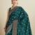 Green soft silk blend saree party wear with unstitched blouse