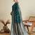 Green soft silk blend saree party wear with unstitched blouse