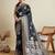 Black soft silk blend saree party wear with unstitched blouse