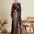 Voilet soft silk blend saree party wear with unstitched blouse