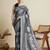 Light black soft silk blend saree party wear with unstitched blouse