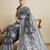 Light black soft silk blend saree party wear with unstitched blouse