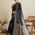 Black soft silk blend saree party wear with unstitched blouse