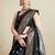 Black soft silk blend saree party wear with unstitched blouse