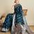 Blue soft silk blend saree party wear with unstitched blouse