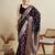 Voilet soft silk blend saree party wear with unstitched blouse