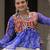 BLUE WHITE BANDHANI PRINT GAMTHI PATCH WORK COTTON NAVRATRI STITCHED LEHENGA CHOLI