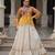 YELLOW WHITE BANDHANI PRINT GAMTHI PATCH WORK COTTON NAVRATRI STITCHED LEHENGA CHOLI
