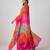 Multicolor printed crepe cape set